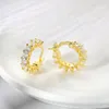 Boucles d'oreilles cerceaux glacés zircon brillant pour femmes hommes tendance hiphop oreille choueurs