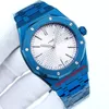K8f Luxury Watches K8 42mm auto-voleur 15400 All Blue Automatic Mens Watch Blue Codin Blue Blue en acier inoxydable Bracelet Gents Wrist