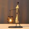 Candlers Nordic Holder Résumé Sculptures métalliques Candlestick Art Artists Style Figurines Figurines Home Decoration