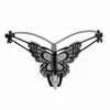 新しいオープンクロッチデザインビーズレディース刺繍蝶の花Gストリングトライアングルショートパンツレディアンダーウェアトンパンティーセクシーブリーフレディアンダーパンツ