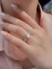 Cluster Rings Factory Pure 925 Серебряное женское кольцо, инкрустированное овальным синим опалом и небольшим цирконом простые дизайны модный стиль