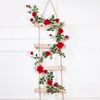 Dekorativa blommor Artificial Rose Vine Silk Rattan Wall Hanging Floral Diy Home Wedding Decoration Arrangement Hög kvalitet 177 cm längd