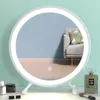 Compact Mirrors Hot 3 Color Lighting Cosmetic Decorative Mirror Nordic Makeup Light Smart Home Vanity Table Espejo Pared Decoration Q240509