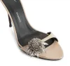 Chaussures de sandales de sandales ouvertes Sabry Sabry Mules Stiletto Talons Silver Metal Hardware with Crystal Raminestones Party Lady Walking EU35-40 Box