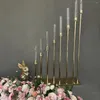 Bougeoirs 10 bras grands candélabres en or haut pour la pièce maîtresse de la pièce maîtresse de fond décoration de scène AB1230
