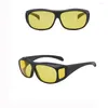 Occhiali da sole 1 visione notturna in stile pc per guidare gli occhiali unisex Driver Day intorno a Anti Glare
