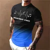 T-shirts masculins T-shirt masculin 3D Printgradient Style Music-Lover Tee 2024 T-shirt surdimensionné d'été pour hommes à manches courtes à manches courtes J240509