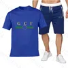 Mens Beach Designers Tracksuits Summer Suits Fashion T Shirt Seaside Holiday Shirts Shorts Sets Man S Luxury 2 -Piece Set Men Outfits