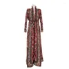 여자 트렌치 코트 Yudx Miyake 캐주얼 모델 드레스 주름 Peplum 긴 슬리브 코트 재킷 케이프 패션 인쇄 가운 2024 여름
