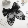 Corée Sweet Blanc Blanc Black Lace Butterfly Ribbon Clips Hair Barrettes Hairpins For Kids Girls Party Mariage Accessoires de cheveux 1593 ZZ