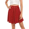 Kjolar kvinnor damer mini korta tjej kläder casual polka dot fritid tryck röd vit svart tutu sundress sport kjol