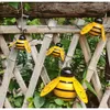 Yungeln Art, 4PCS Metal Bumble Decor, 3D Iron Bee Art Sculpture wiszące dekoracje ścienne do ogrodu domowego na świeżym powietrzu