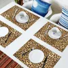 Table Tableau Wild Animald Leopard Match Mat Mat Kitchen Decoration Decoration Placemat Napkin for Wedding Dining Accessoires