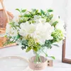 Decoratieve bloemen kransen pioenrode boeket kunstmatige bloemen zijden rozen kerstdecoraties voor huis diy herfst decoratie huisplant foto rekwisieten bruiloft