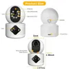 IP -камеры 4MP Dual Lens PTZ камера Двойной экран Baby Monitor Автоматическое отслеживание искусственного интеллекта.