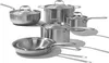 Conjuntos de utensílios de cozinha feitos em - 10 peças panela de aço inoxidável e pan de 5 dobras incluem frigideiras