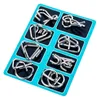 8pcsset Metal Montessori Puzzle Wire IQ Mind Brain Puzzles Adultos Interactive Juego relevante Toyes educativos 240509