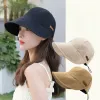 Kapelusz ochrony UV Fisherman Cap Hat Portable Składany szeroki brzeg słoneczny Czapki Ochrony Słońca Summer Regulowany rozmiar czapki dla kobiet