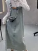 Robes décontractées Femme Strap Denim Fashion Korean Style lâche Design All-Match College Leisure MIDI MIDI VILTAGE SEPLES