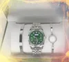 Met drie stukken accessoires trend roestvrij staal horloges mannen kwarts chronograaf klokdag datum tijd diamanten ring superwaarde groothandel mannelijke geschenken horloge