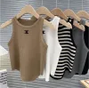 2024 Designer Womens Tops Tops Tants Summer Women Tops Tees Crop Top ricamo sexy fuori spalla nera senza maniche cagliette senza spalla