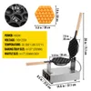 Vevor Commercial Egg Bubble Waffle Maker 1400W Pouffle Iron W 180 ° Rotation 2 Pans Poigrés en bois Baker en acier inoxydable 240509