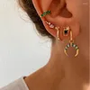 Boucles d'oreilles en peluche crmya color or pour les femmes Piercing Piercing Cubic Zirconia Moon Earge 2024 bijoux en gros