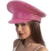Berets Halloween kerstmeisjes kapitein hoed roze pailletten militair voor uitvoeringen groothandel