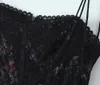 Casual Dresses 2024 Sexig svart blomma tryck skarvad nät spetsbh korsett stil mini tårta klänning smal midjeparty skater båge snörning upp sling