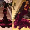 2019 Sexy Bury Prom 2 pezzi Abiti da festa Veet Sweet 16 Abiti di laurea Abito da sera in perno profondo V.