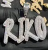 A z dubbele laag letters hangdoek ketting zirconia kettingen hiphop sieraden mannen vrouwen geschenken 9982946