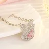 Collier pendentif en diamant de demi-lune coréen Rose Rose Collier de pendentif