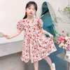 Girl Dresses Girl Girl Summer Cotton Florel Stampa abito maniche per maniche per bambini Bambini Sweet Princess Still Style