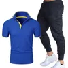 Traccetti da uomo Summer Daily Casual Suit Sports Polo Shirt Panteri a 2 pezzi Set di dorsi di abbigliamento sportivo a maniche corte S-3xl