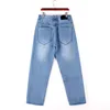 Jeans dritti maschili da uomo jeans jeans designer allungamento designer denim pantaloni casual di colore azzurro azzurro 30-46
