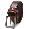 Ceinture de robe en cuir authentique des ceintures concept cousu classique de 38 mm