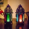 Ljushållare marockansk stilhållare järnvindlampa lykta ljusstake prydnad votiv för bar hem bröllop dekorat b3v3