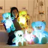 Luminöser 30/50 cm kreative Beleuchtung LED Bunte leuchtende Teddybär -Stofftierplüschspielzeug für Kinder Weihnachtsgeschenk 240424