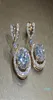 Bowknot 18K Rose Gold Diamond Dangle Earring Oryginalne 925 Srebrna biżuteria Party Wedding Kolczyki dla kobiet Bridal9631251