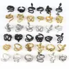10pcs / lot vintage Snake hibou Dragon Eye peut ouvrir des anneaux de bijoux de taille réglable pour les hommes Femmes mixtes punk gothique style 240423