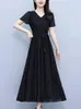 Party Dresses Summer Vintage Hepburn Prom Evening Dress 2024 Black Chic paljetter Luxury Long Women Elegant BodyCon Midi Vestidos