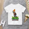 T-shirty 2022 Rośliny letnie i zombie wydrukowane dziecięce bawełniane koszulka T-shirt z kreskówki chłopcy i dziewczęta odzież dziecięca T-shirt 3-13YL2405