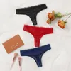 Dames slipje sexy en charmant ondergoed ultradunne volle kant string 3 pc's zwart blauw rood kan worden gekoppeld aan een lingerie 363-3