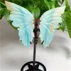 Sonho natural Amethyst Butterfly Wings Crystal com Stand Energy Gemstone Healing Stone 240430