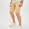 Męskie dżinsy Letnie stylowe rozryte splicing mężczyzn Slim Fit Denim Shorts Street Style Straight Męskie Jean pięciopunktowe spodnie