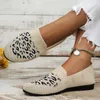 Casual Shoes Comemore Women Breathable Mesh Shallow Flats Woman Lightweight Slip-on Walking Shoe Leopard Prints Knitted Loafers