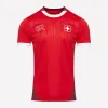 2024スイスのサッカージャージーキッズスイスナショナルチームエルヴェディアカンジザカリアソウリーダーロンボロシャキリホームアウェイサッカーシャツ