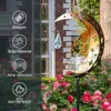 Licklip Moon Fairy Garden Solar Lights Outdoor, Crackle Glass Globe z metalowym kątem Wodoodporne ciepłe białe światło LED, dekoracja na ścieżkę trawnik