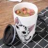 600 ml Cat Cat Ceramics Café Masse avec couvercle de grande capacité Animal Tasses créatives Drinkware Coffee TaUs tasses de nouveauté Cadeaux Milk Cup 325r