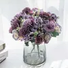 Decoratieve bloemen kransen 30 cm zijde rozen bruiloft boeket vaas voor thuiskamer decoratie kerstsluis plakboeking roze hortensia kunstbloemen